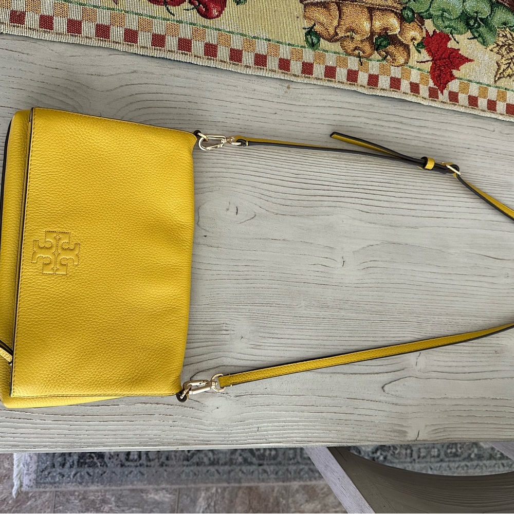 Tory Burch Mustard Leather Crossbody Bag - Picture 4 of 7